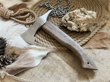 Hand - Forged Camping Axe | 32 cm CK45 Carbon Steel with Walnut Handle | 99Percent Handmade - 99percenthandmade - 99percenthandmade - 