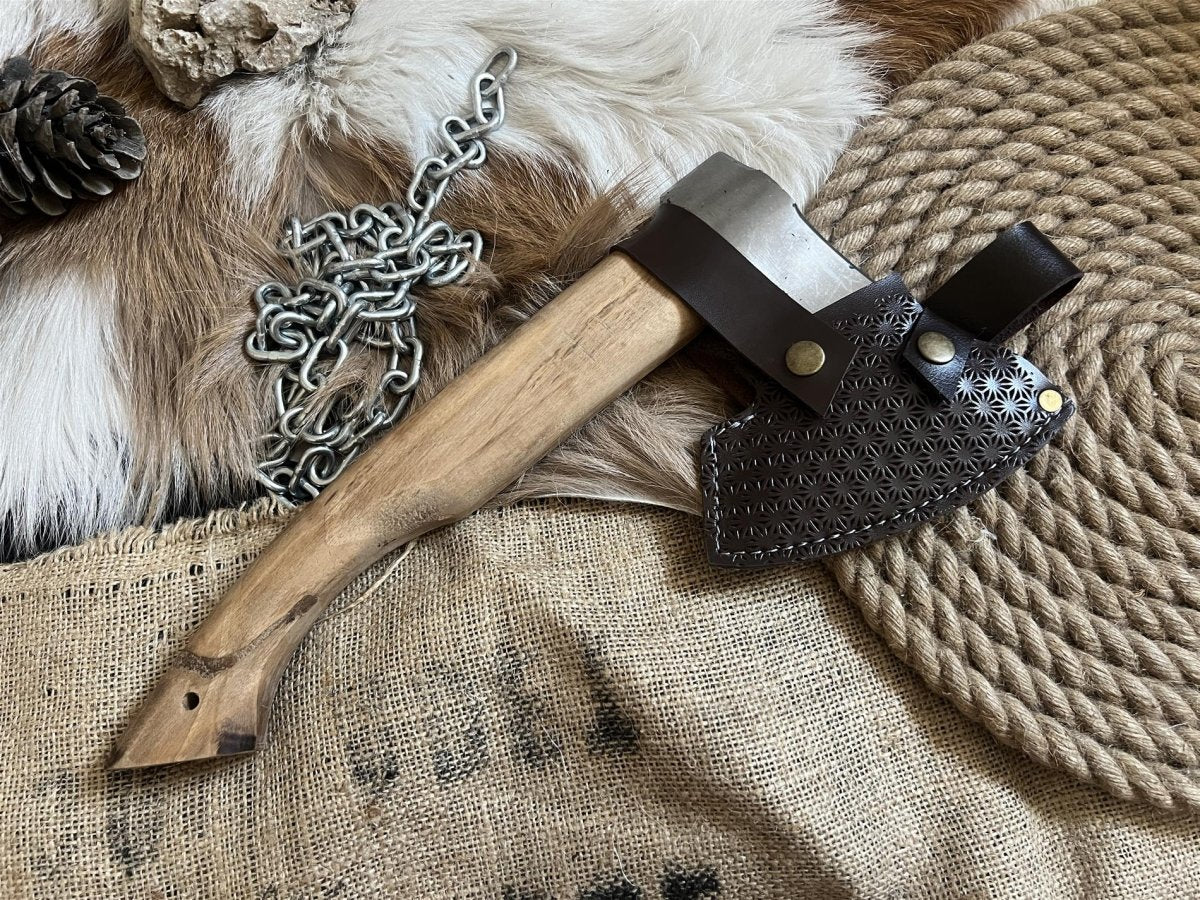 Hand - Forged Camping Axe | CK45 Carbon Steel with Walnut Handle | 99Percent Handmade - 99percenthandmade - 99percenthandmade - 