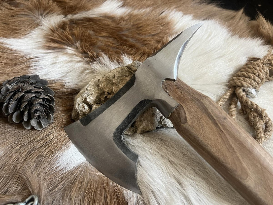 Hand - Forged Camping Axe | 35 cm CK45 Carbon Steel with Walnut Handle | 99Percent Handmade - 99percenthandmade - 99percenthandmade - 