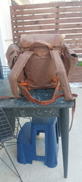 30L to 50L | Handmade  Waxed Canvas Backpack with leather for Travel, Camping | 50 Liter | Personalization  99percenthandmade   