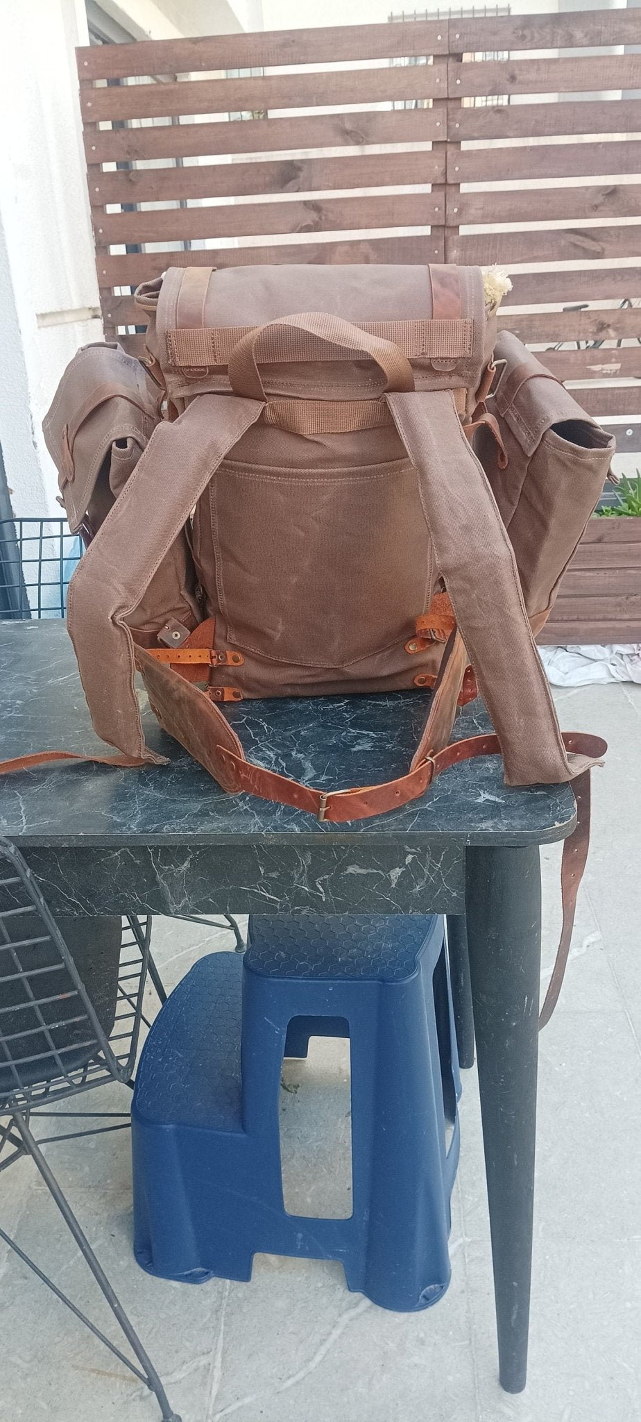 30L to 50L | Handmade  Waxed Canvas Backpack with leather for Travel, Camping | 50 Liter | Personalization  99percenthandmade   