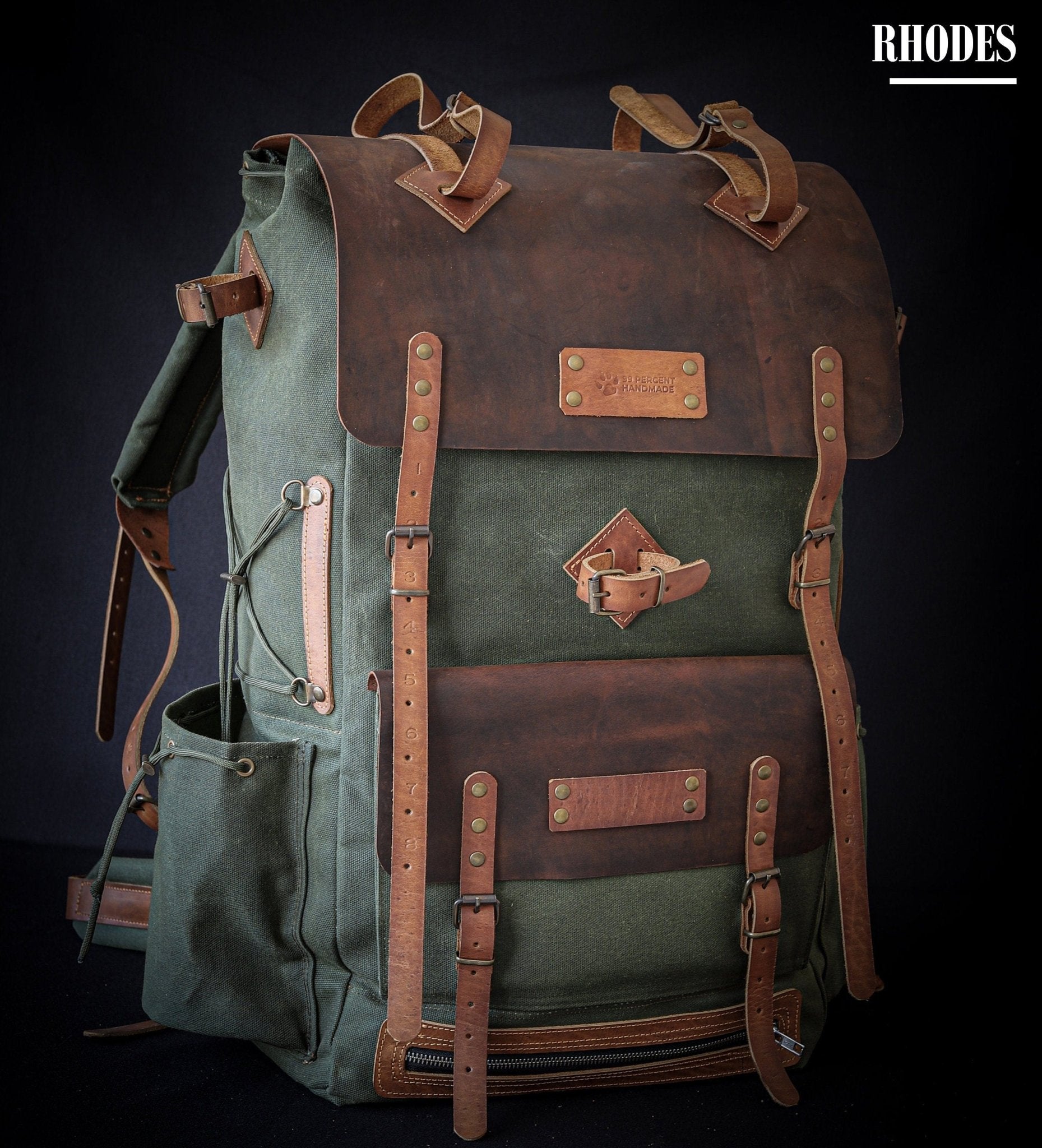 Handmade Leather & Waxed Canvas Bushcraft Backpack Handmade Leather & Waxed Canvas Bushcraft Backpack