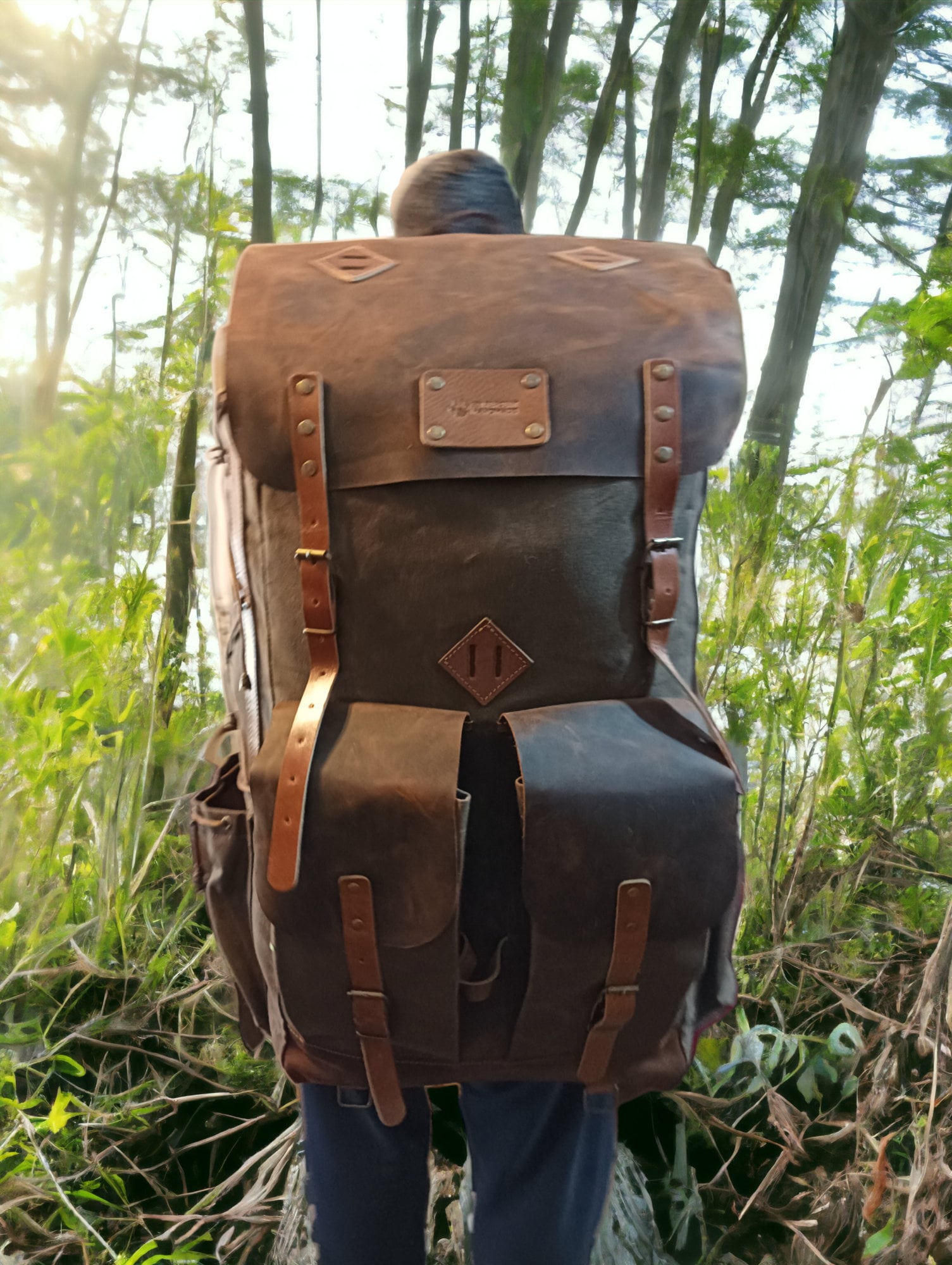 80L - 70L - 60L - 50L Options | Black-Brown-Green | Extra Large | Backpack | Black, Brown, Green | Camping Backpack |  Travel Backpack  99percenthandmade   