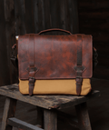 Handmade Messenger Bag, Laptop Bag, Briefcase Bag. Size : 13 inch to 17 inch with Brown-Green - Black 99percenthandmade