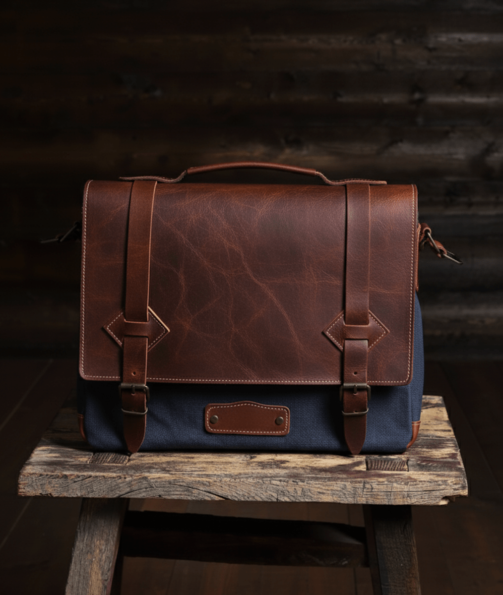 Handmade Messenger Bag, Laptop Bag, Briefcase Bag. Size : 13 inch to 17 inch with Brown-Green - Black 99percenthandmade