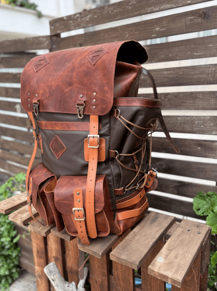 For John Carr Handmade Leather & Waxed Canvas Bushcraft Backpack - 99percenthandmade - 99percenthandmade - 
