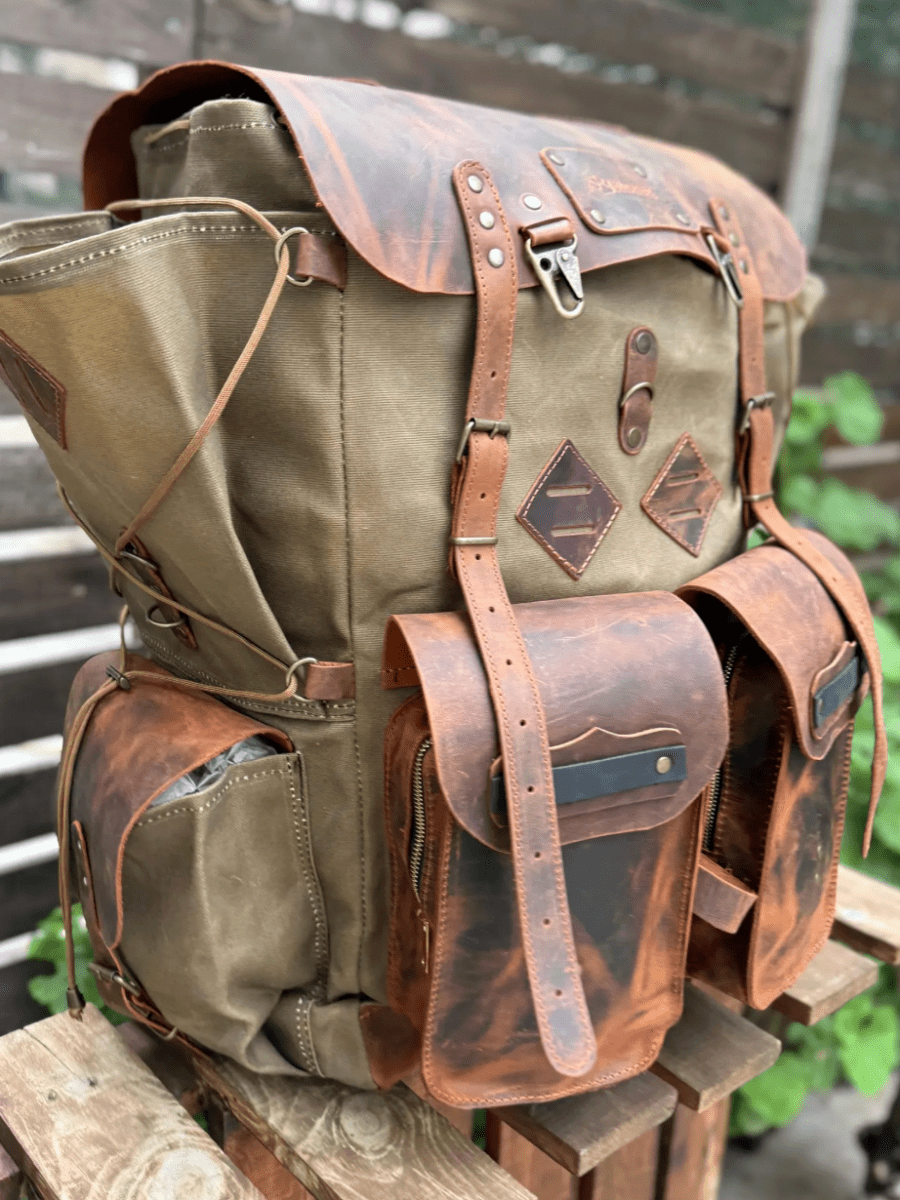 For John Carr Handmade Leather & Waxed Canvas Bushcraft Backpack - 99percenthandmade - 99percenthandmade - 