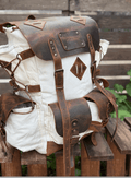 2026 Edition | All - Terrain 50L Leather & Waxed Canvas Backpack. - 99percenthandmade - 99percenthandmade - 30 - Green - 