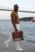 Handmade Messenger Bag, Laptop Bag, Briefcase Bag. Size : 13 inch to 17 inch with Brown-Green - Black 99percenthandmade