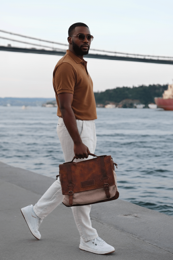 Handmade Messenger Bag, Laptop Bag, Briefcase Bag. Size : 13 inch to 17 inch with Brown-Green - Black 99percenthandmade