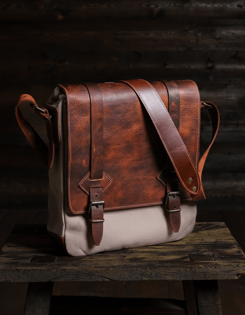 Handmade Messenger Bag, Laptop Bag, Briefcase Bag. Size : 13 inch to 17 inch with Brown-Green - Black 99percenthandmade