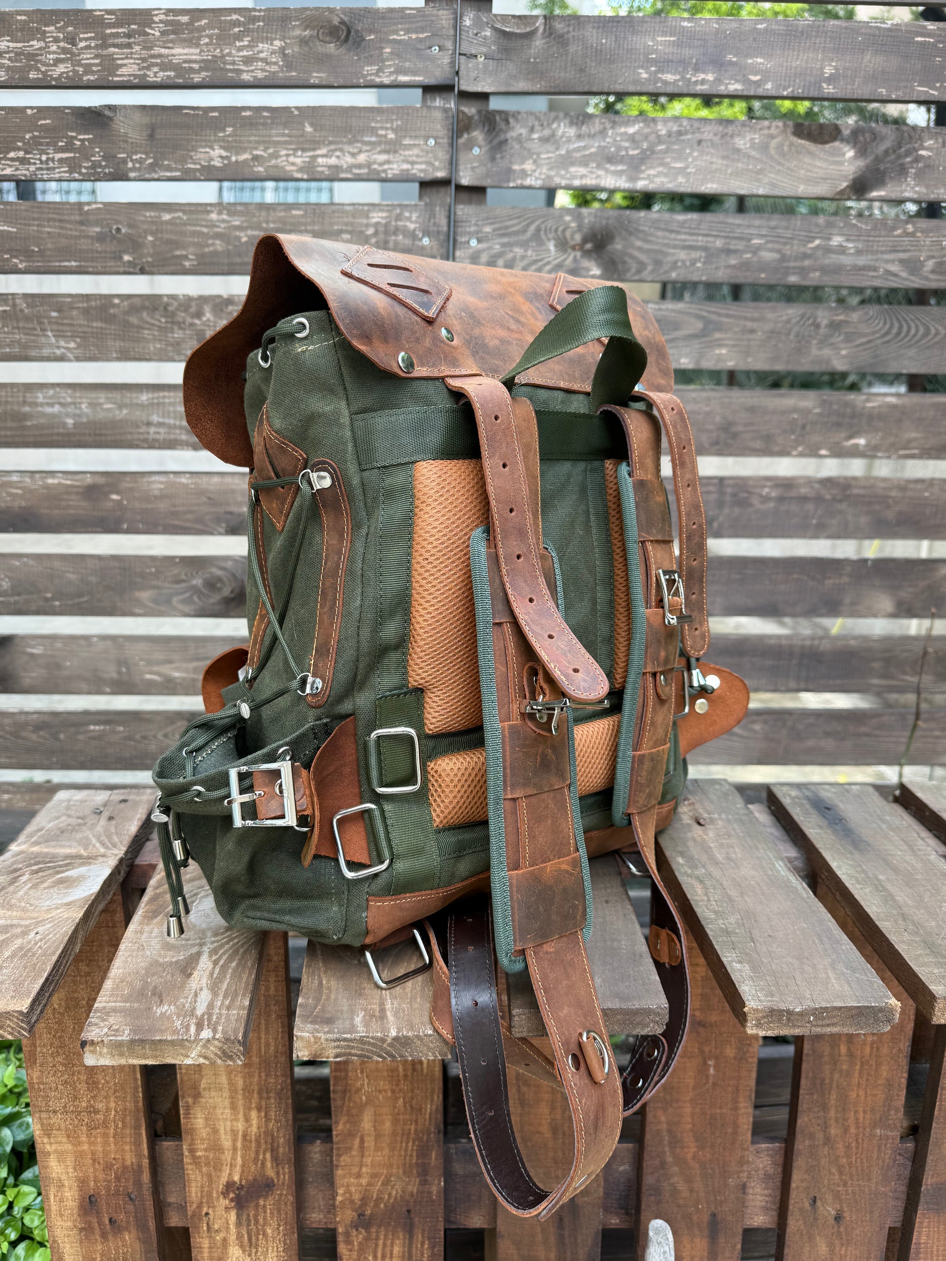 The Harmony of New and Old | 2026 Limited Edition | Handmade Leather - Canvas Backpack | Travel & Adventure Ready | 24 Hours Tested 99percenthandmade