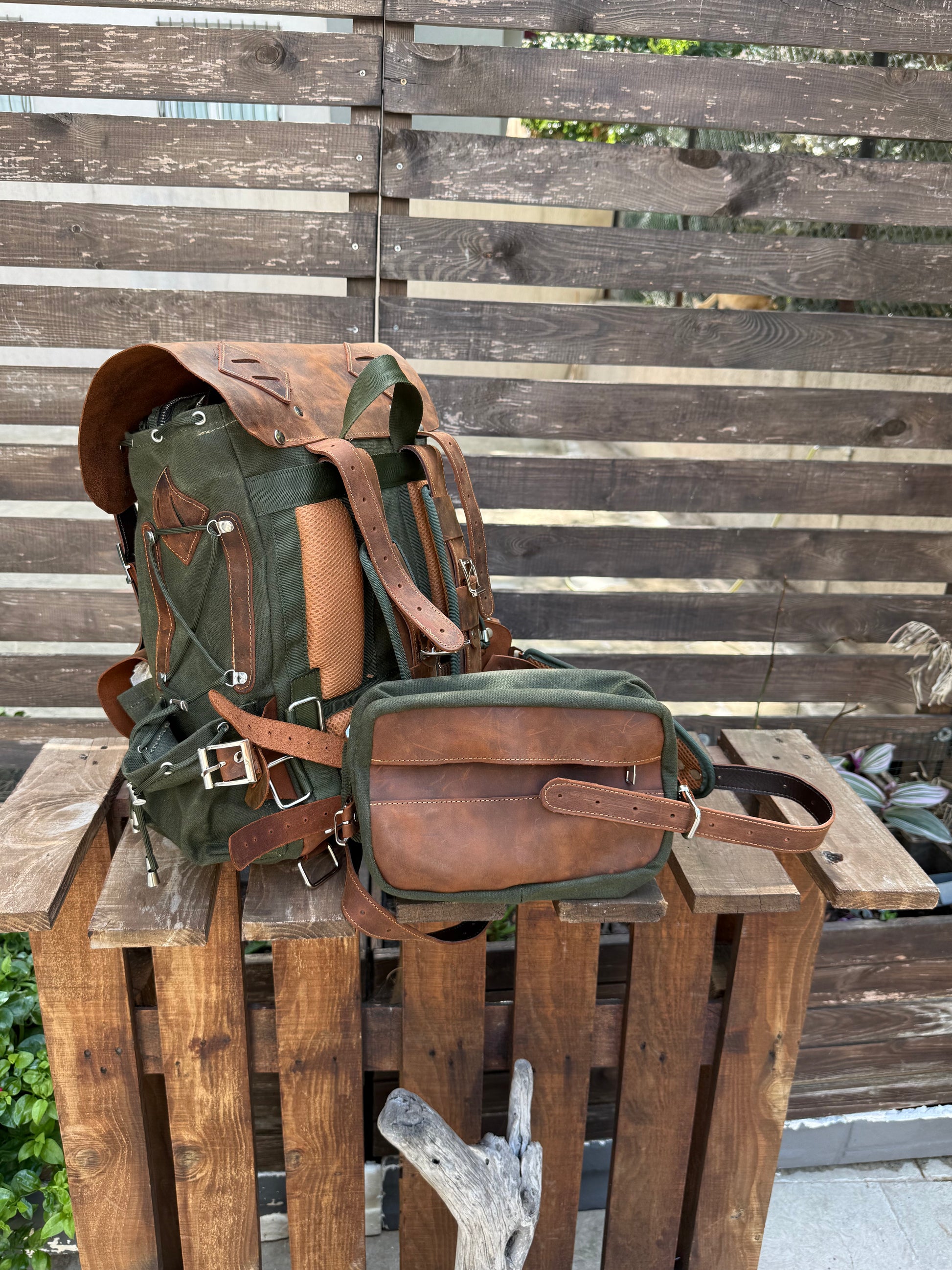 The Harmony of New and Old | 2026 Limited Edition | Handmade Leather - Canvas Backpack | Travel & Adventure Ready | 24 Hours Tested 99percenthandmade