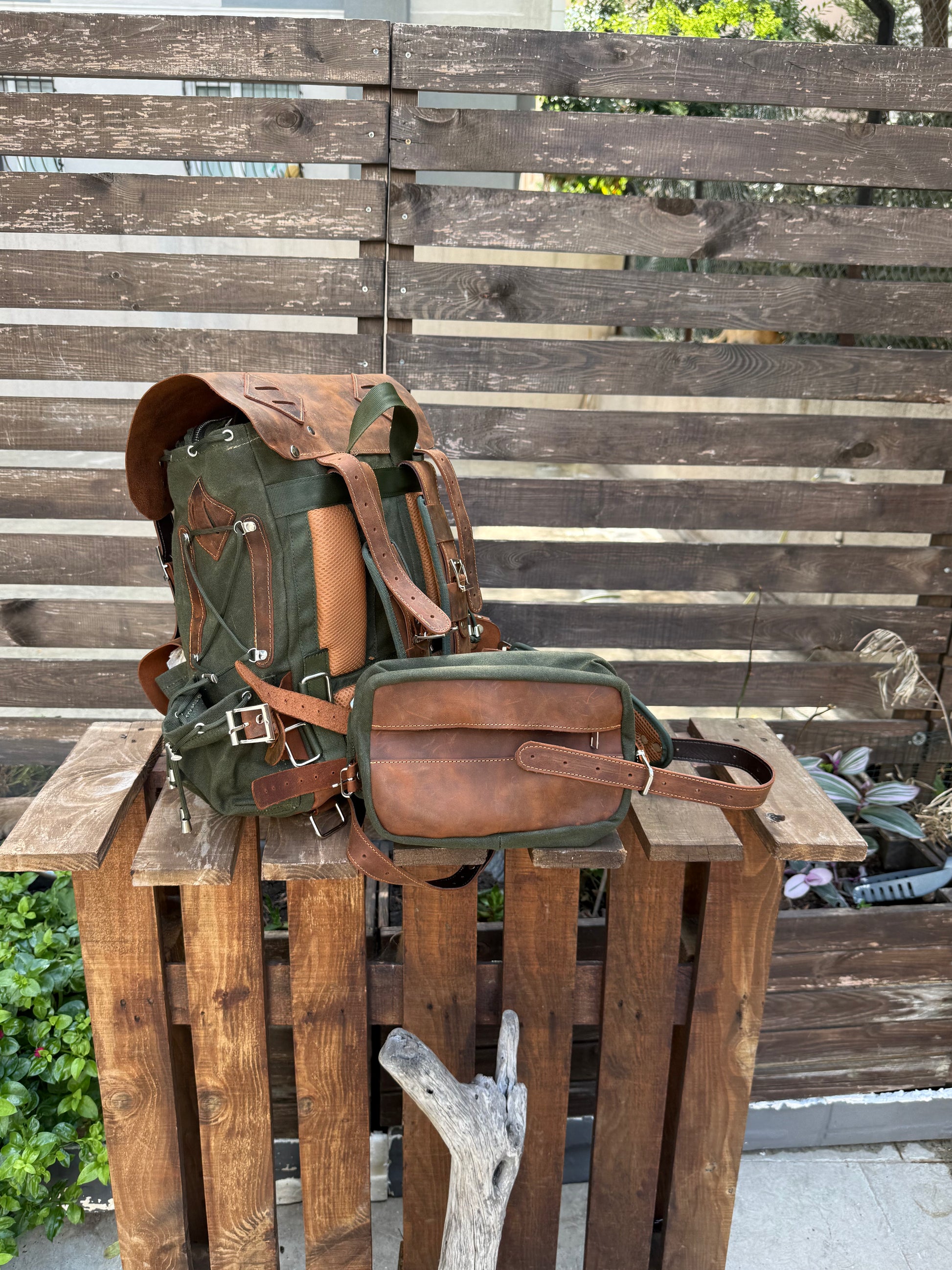 The Harmony of New and Old | 2026 Limited Edition | Handmade Leather - Canvas Backpack | Travel & Adventure Ready | 24 Hours Tested 99percenthandmade