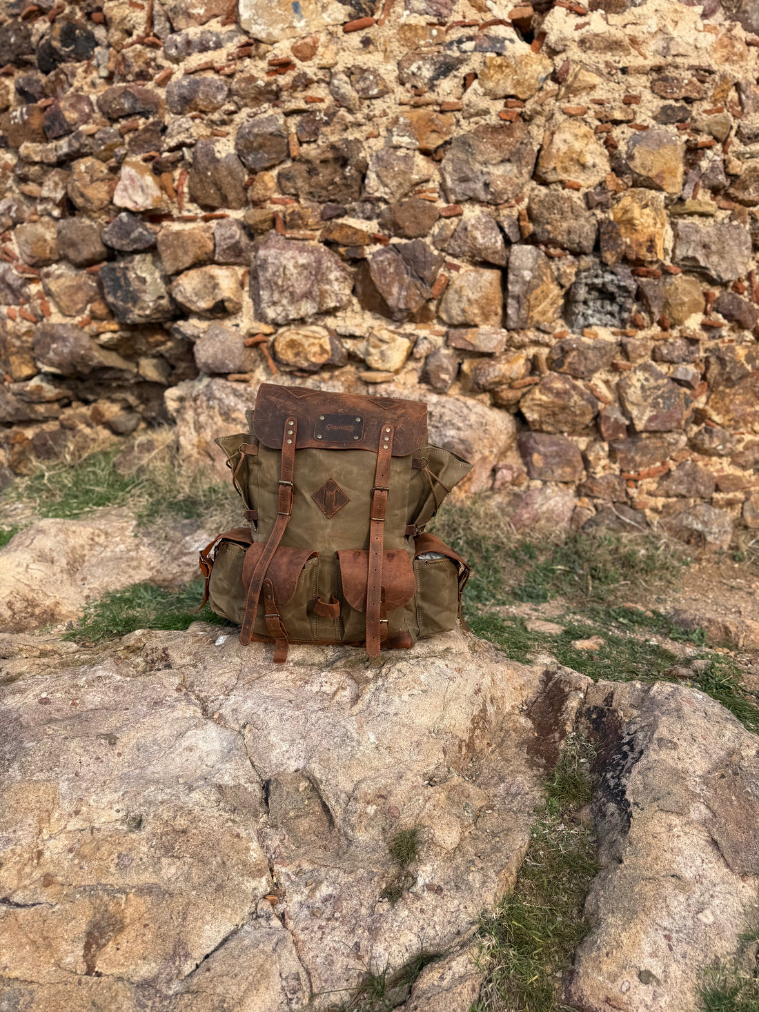 2026 Edition | Black-Brown-Green | Bushcraft Handmade Waxed Canvas Backpack | 50 L | Daily Use | Bushcraft, Travel, Camping, Hunting, Fishing, Sports bag 99percenthandmade