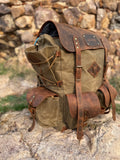2026 Edition | Black-Brown-Green | Bushcraft Handmade Waxed Canvas Backpack | 50 L | Daily Use | Bushcraft, Travel, Camping, Hunting, Fishing, Sports bag 99percenthandmade