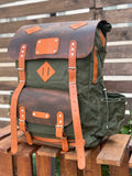 30L to 80L | Bushcraft Backpack | Leather and Waxed Canvas Backpack | Hiking Backpack | Extra large | Bushcraft | 99percenthandmade