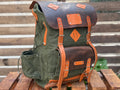 30L to 80L | Bushcraft Backpack | Leather and Waxed Canvas Backpack | Hiking Backpack | Extra large | Bushcraft | 99percenthandmade