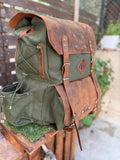 30L to 80L | Bushcraft Backpack | Leather and Waxed Canvas Backpack | Hiking Backpack | Extra large | Bushcraft | 99percenthandmade