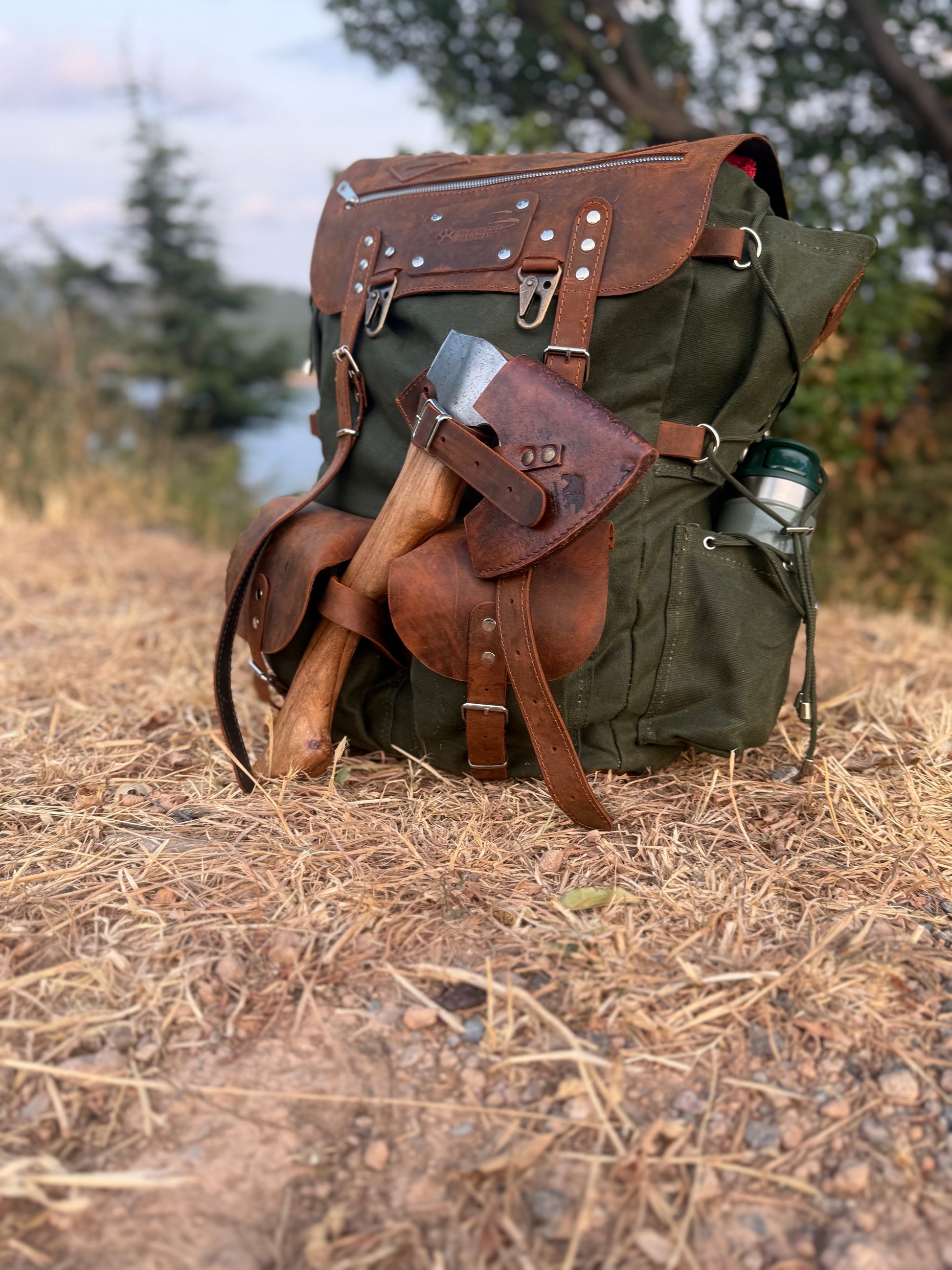 2026 Edition | Black-Brown-Green | Bushcraft Handmade Waxed Canvas Backpack | 50 L | Daily Use | Bushcraft, Travel, Camping, Hunting, Fishing, Sports bag 99percenthandmade