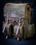 Black-Brown-Green-White | Hiking Backpack | Leather - Canvas | Hiking Backpacks bushcraft - camping - hiking backpack 99percenthandmade   
