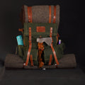 Black-Brown-Green-White | Hiking Backpack | Leather - Canvas | Hiking Backpacks bushcraft - camping - hiking backpack 99percenthandmade