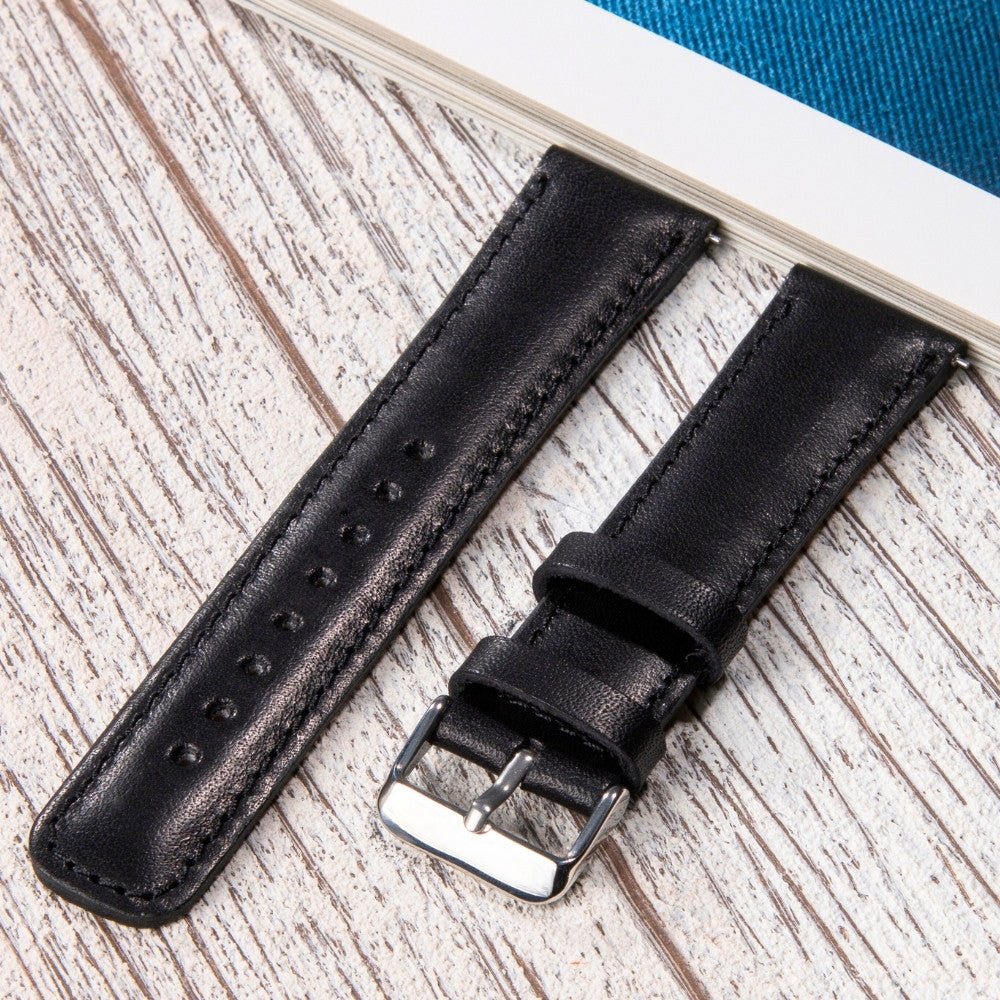 Black Leather Samsung - Huawei Watch Strap  99percenthandmade   