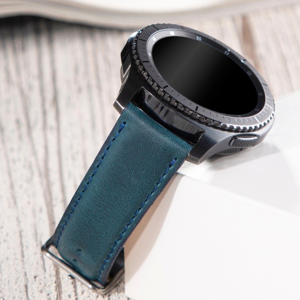 Blue Leather Samsung - Huawei Watch Strap  99percenthandmade   