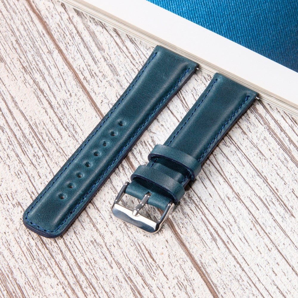 Blue Leather Samsung - Huawei Watch Strap  99percenthandmade   