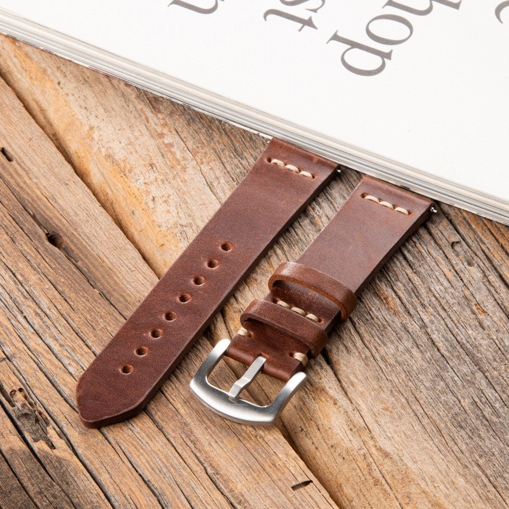 Brown Leather Samsung - Huawei Watch Strap  99percenthandmade   