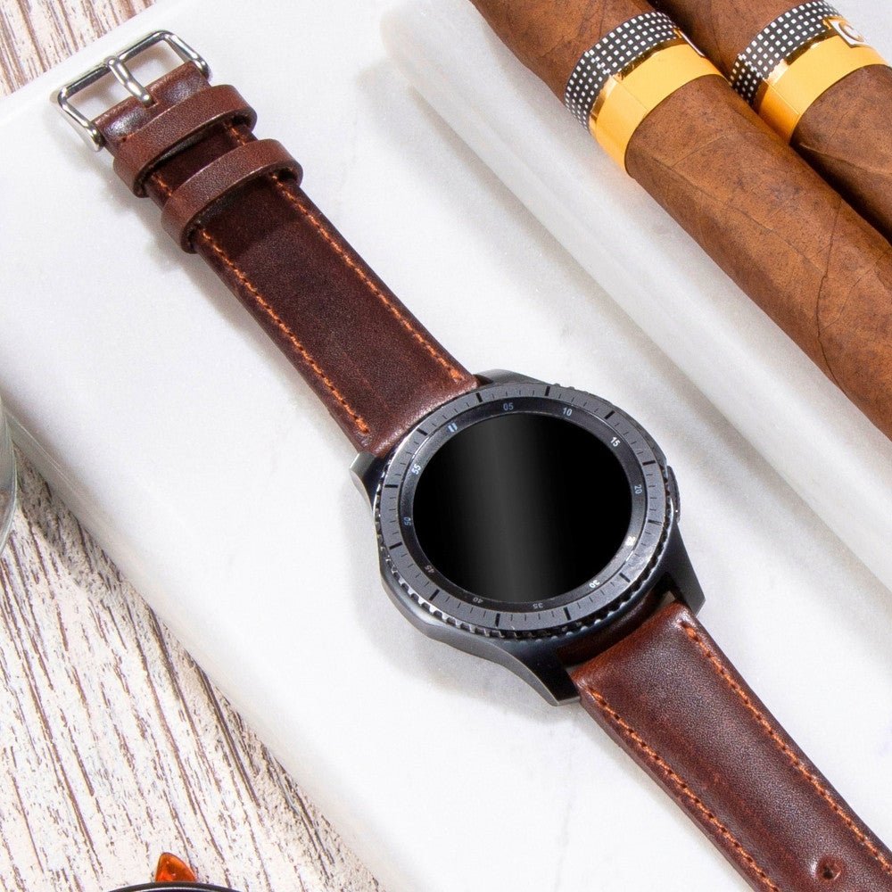 Brown Leather Samsung - Huawei Watch Strap  99percenthandmade   