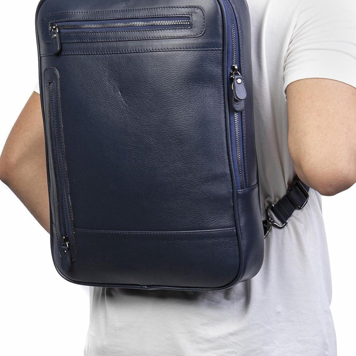 Convertible Laptop Backpack, Use as Laptop Bag, Full Leather, 3 Color Options  99percenthandmade Blue  