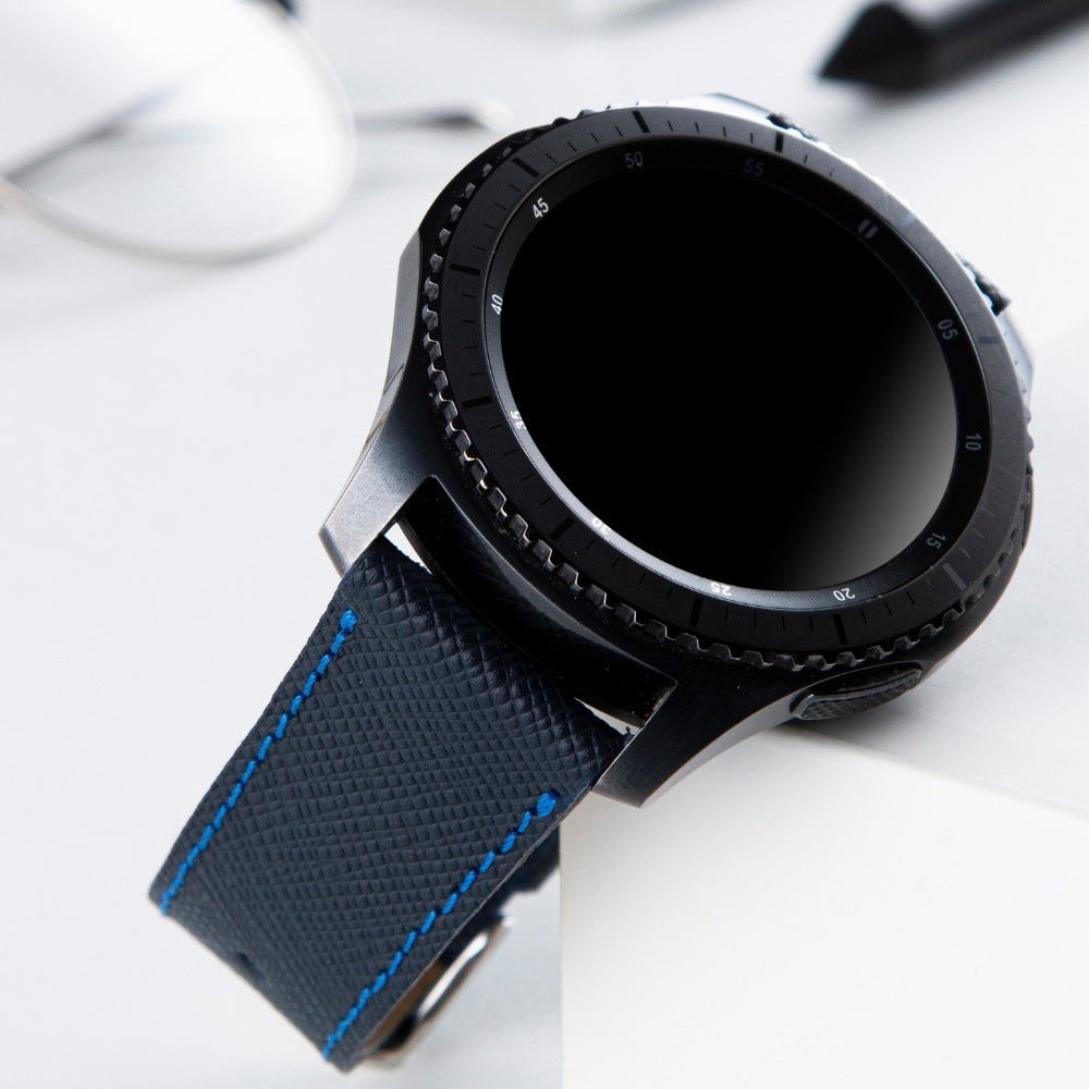 Dark Blue Leather Samsung - Huawei Watch Strap  99percenthandmade   