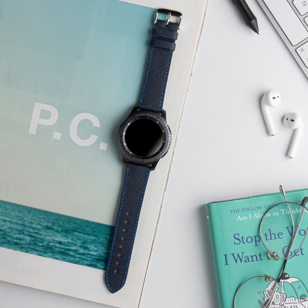Dark Blue Leather Samsung - Huawei Watch Strap  99percenthandmade   