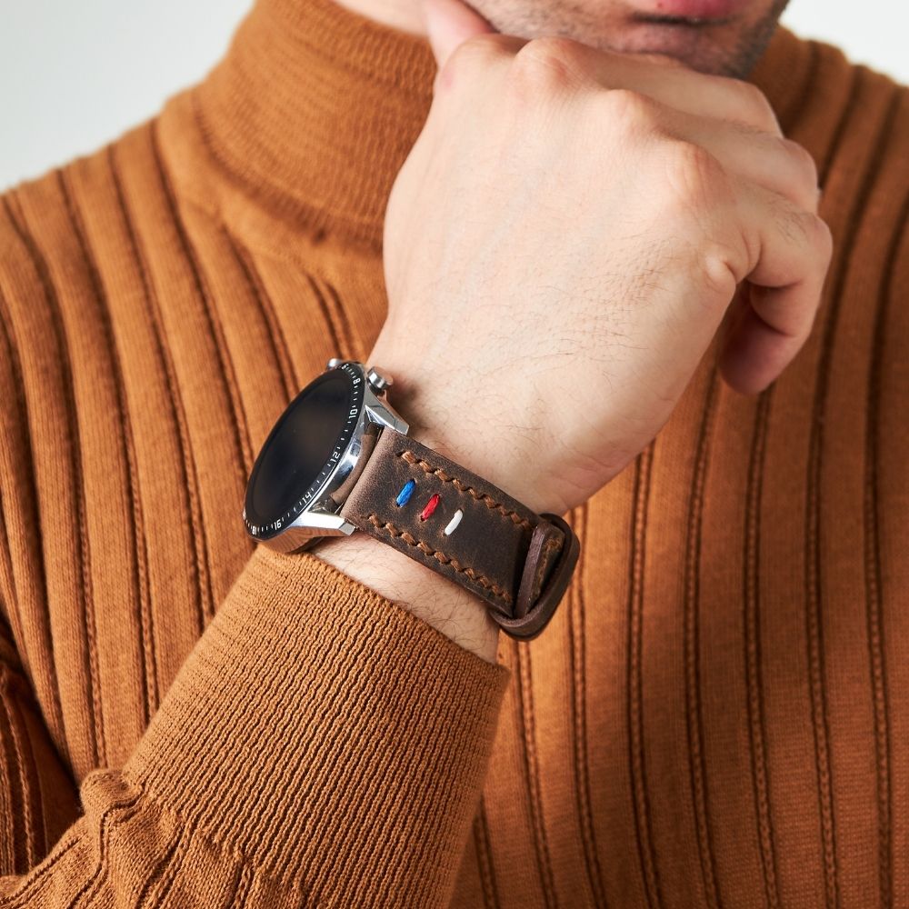 Dark Brown Leather Samsung Watch Strap  99percenthandmade   