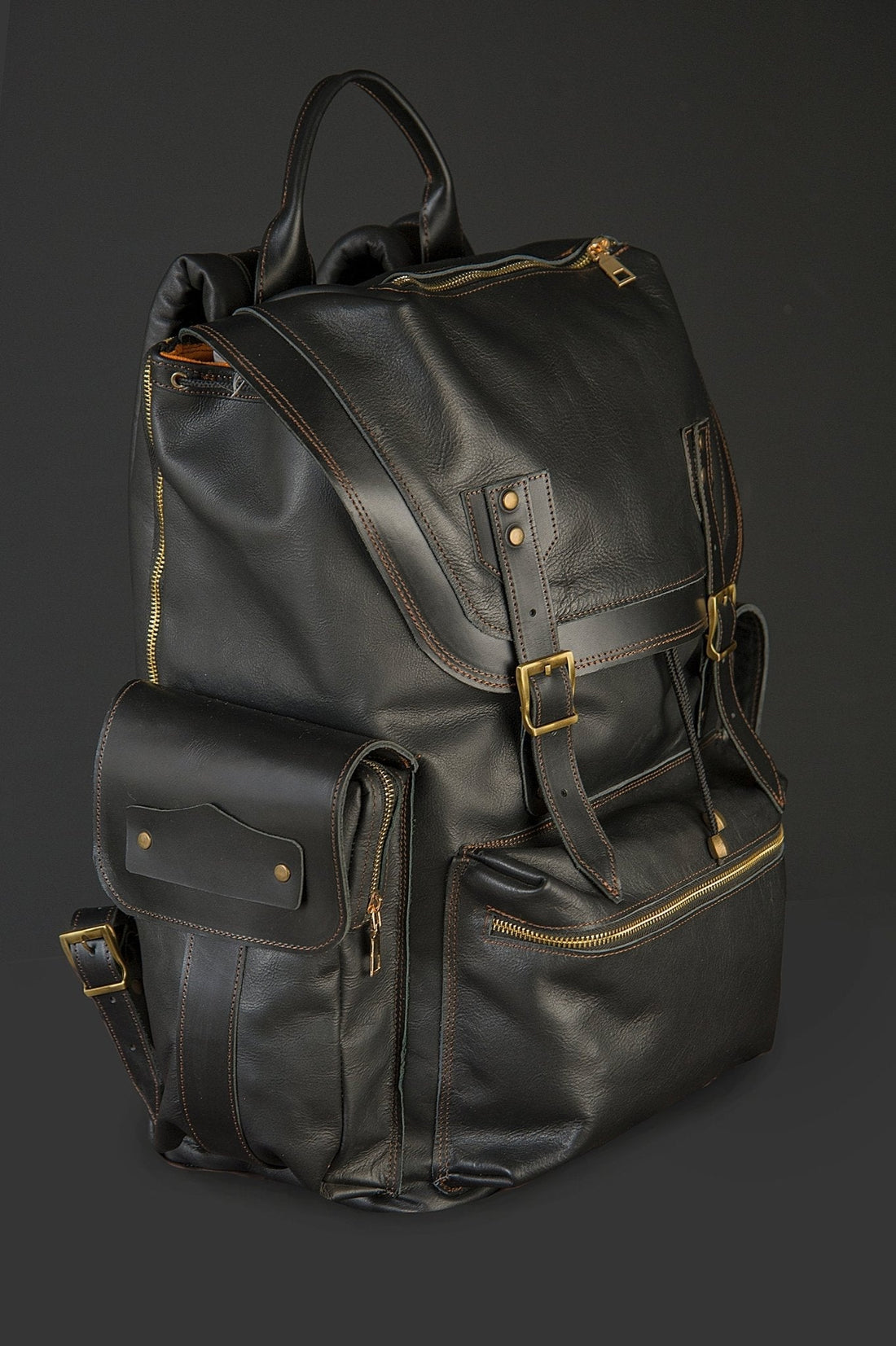 For Alwin Laptop Backpack, City Backpack, Handmade Full Leather Backpack with 2 different colors  99percenthandmade   
