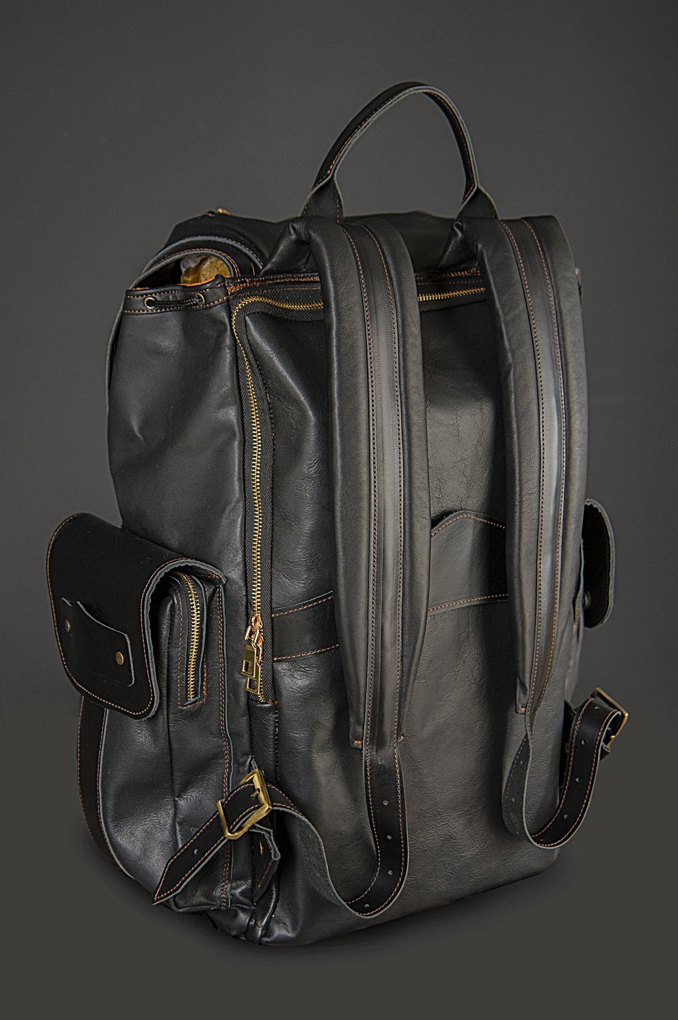 For Alwin Laptop Backpack, City Backpack, Handmade Full Leather Backpack with 2 different colors  99percenthandmade   
