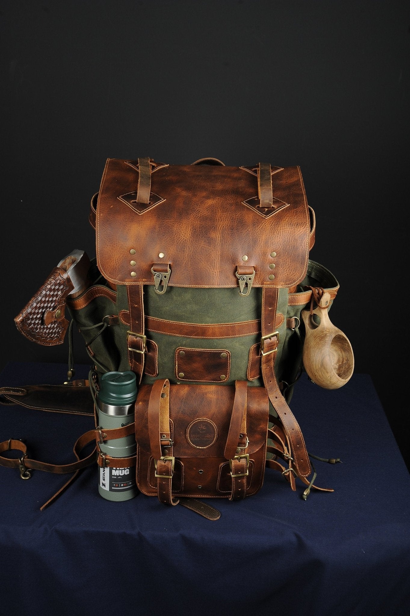 For Austin | Full Leather | Double Stiching | 45 Liter | Personalization  99percenthandmade   