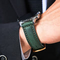 Green Leather Samsung - Huawei Watch Strap  99percenthandmade   