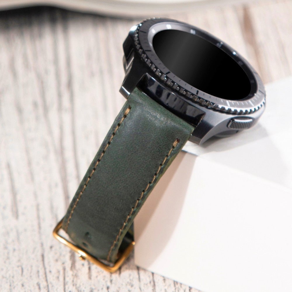 Green Leather Samsung - Huawei Watch Strap  99percenthandmade   