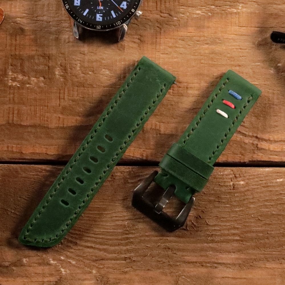 Green Leather Samsung Watch Strap  99percenthandmade   