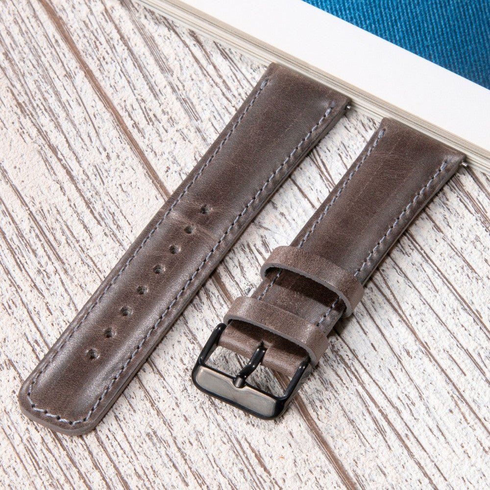 Grey Leather Samsung - Huawei Watch Strap  99percenthandmade   