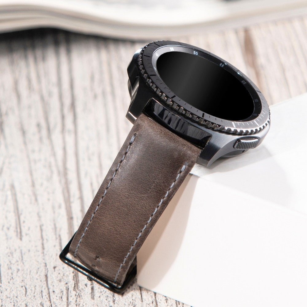 Grey Leather Samsung - Huawei Watch Strap  99percenthandmade   