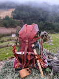 Handmade Custom Leather and Waxed Backpack for Travel, Camping | inside 45 Liter | Personalization  99percenthandmade   