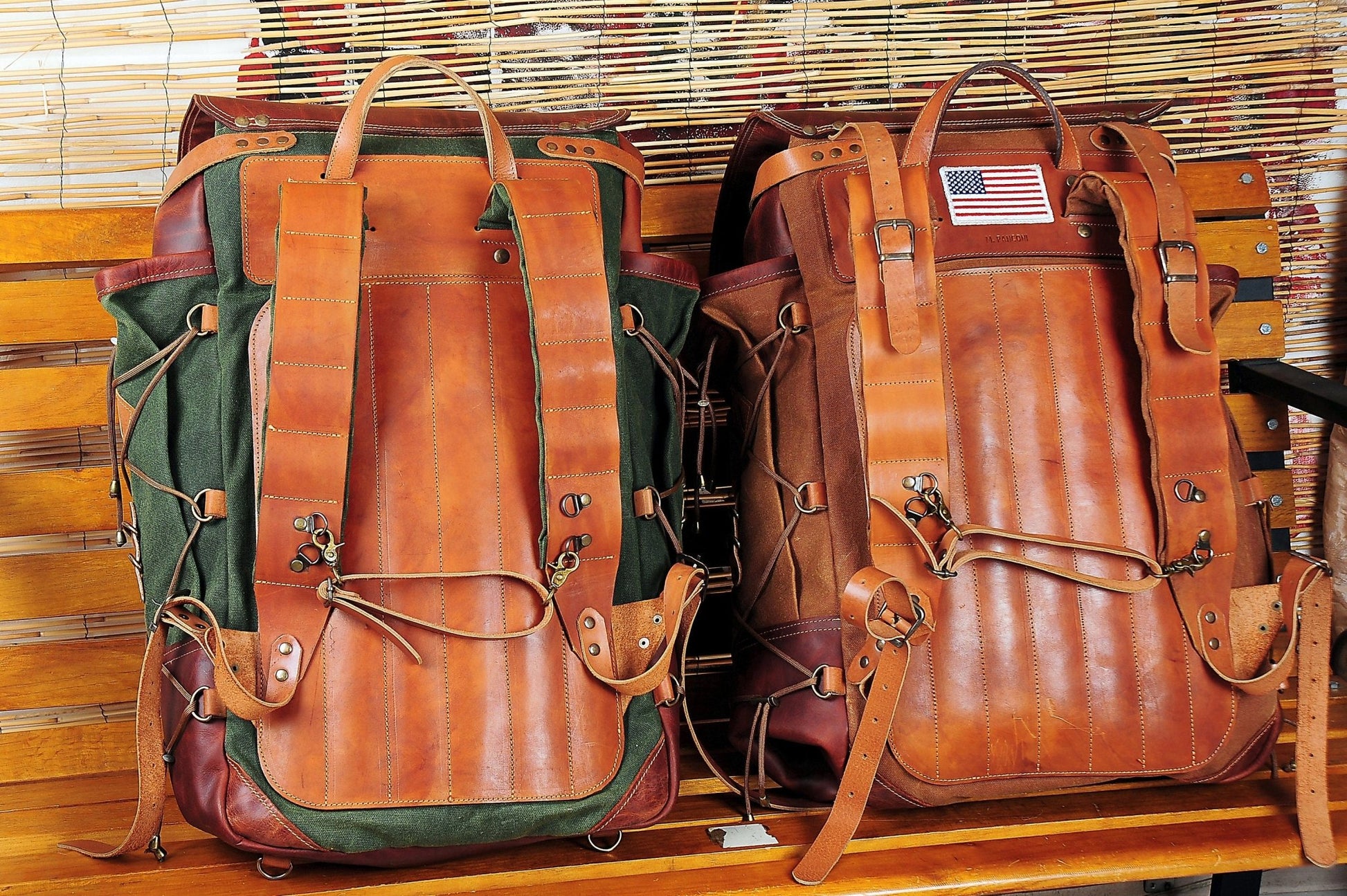 Handmade Leather Backpack | Brown | Waxed Canvas Backpack | Bushcraft Backpack | Travel, Camping, Hiking | Personalization for your request  99percenthandmade   
