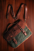 Handmade Messenger bag, Laptop Bag, Briefcase Bag. Size : 13 inch to 17 inch with Brown-Green Color Options  99percenthandmade   