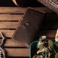 Handmade Wallet with Phone cover with 3 Colour Tobacco, Brown, Green Personalized Wallet | You can Engrave inside outside of Wallet  99percenthandmade   