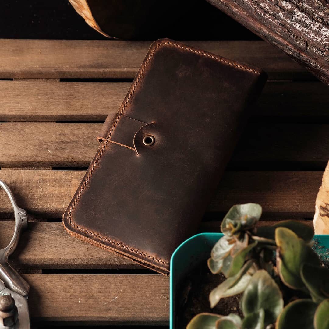 Handmade Wallet with Phone cover with 3 Colour Tobacco, Brown, Green Personalized Wallet | You can Engrave inside outside of Wallet  99percenthandmade   