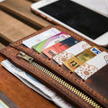 Handmade Wallet with Phone cover with 3 Colour Tobacco, Brown, Green Personalized Wallet | You can Engrave inside outside of Wallet  99percenthandmade   