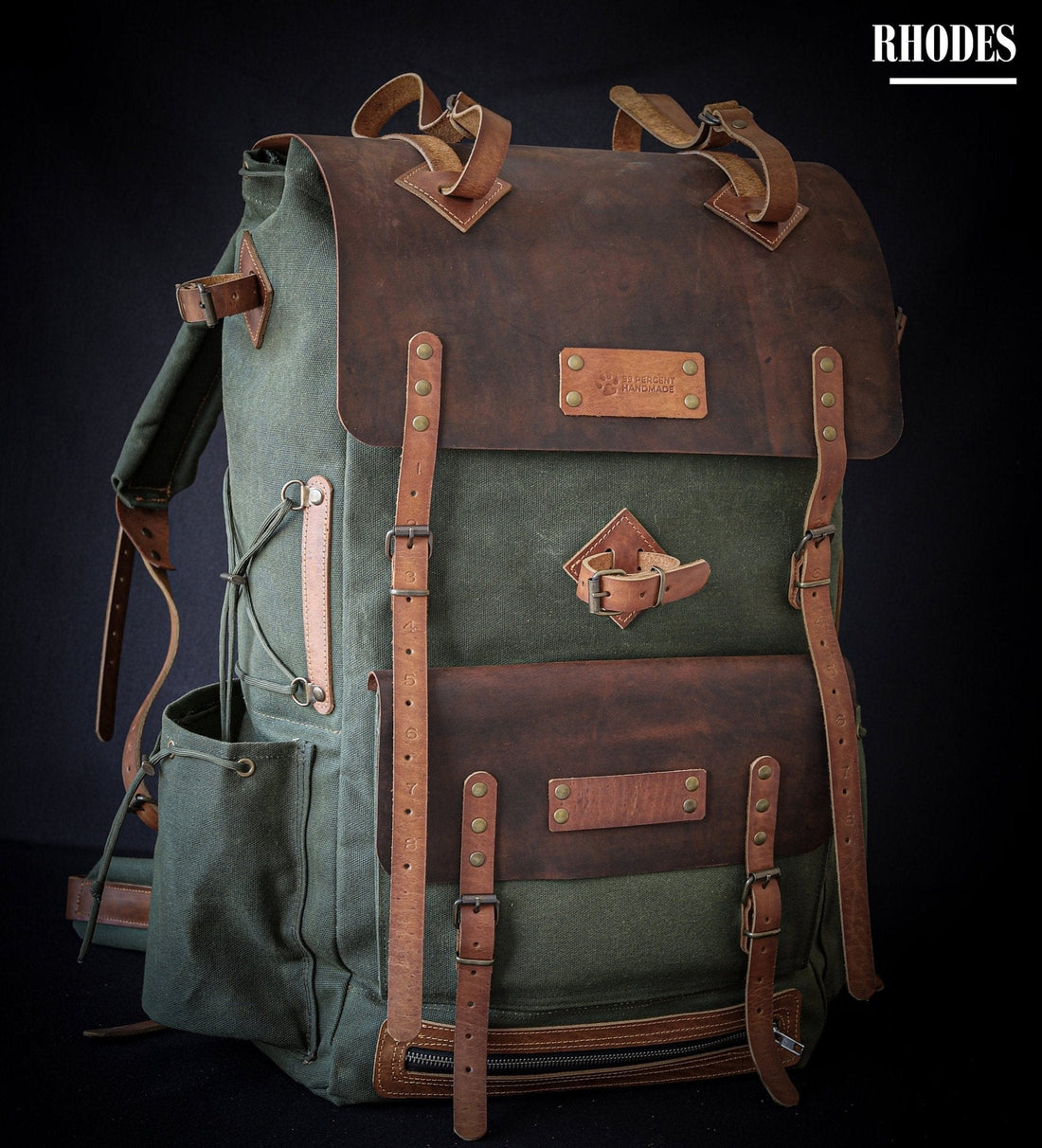 Hiking Backpack | Leather - Canvas | Hiking Backpacks | Brown- Black-Green-Blue-White | 30L-40L-50L-60L-70L-80L  99percenthandmade   